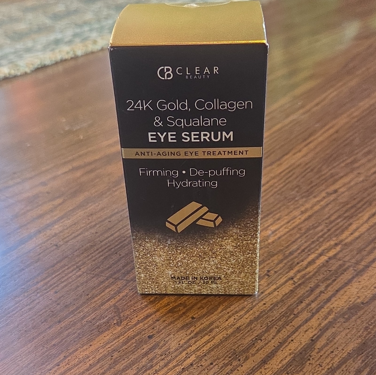 Clear Beauty 24K Gold Collagen & Squalane Eye Serum Firming Hydrating 0.7oz