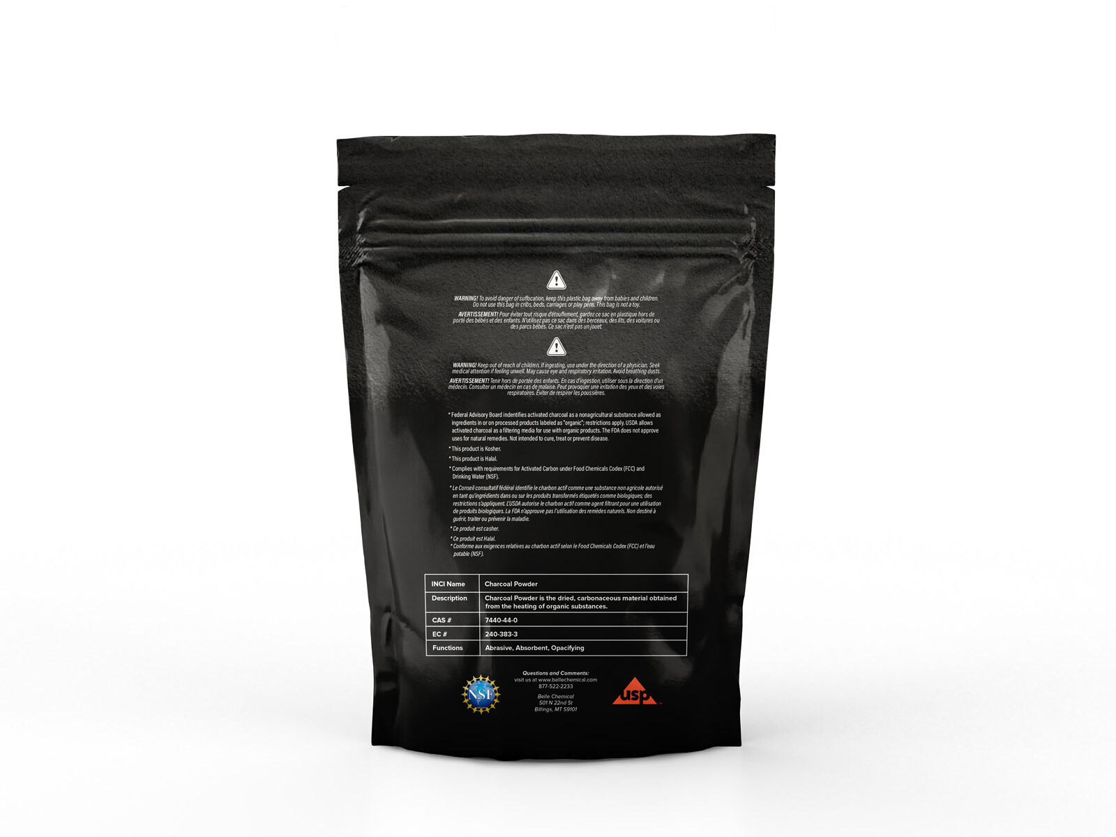 Coconut Activated Charcoal Powder – Food Grade – Kosher – Halal