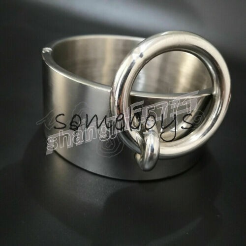 Stainless Steel Heavy Height 6cm Male/Female Big Rings Neck Restraint Collar New