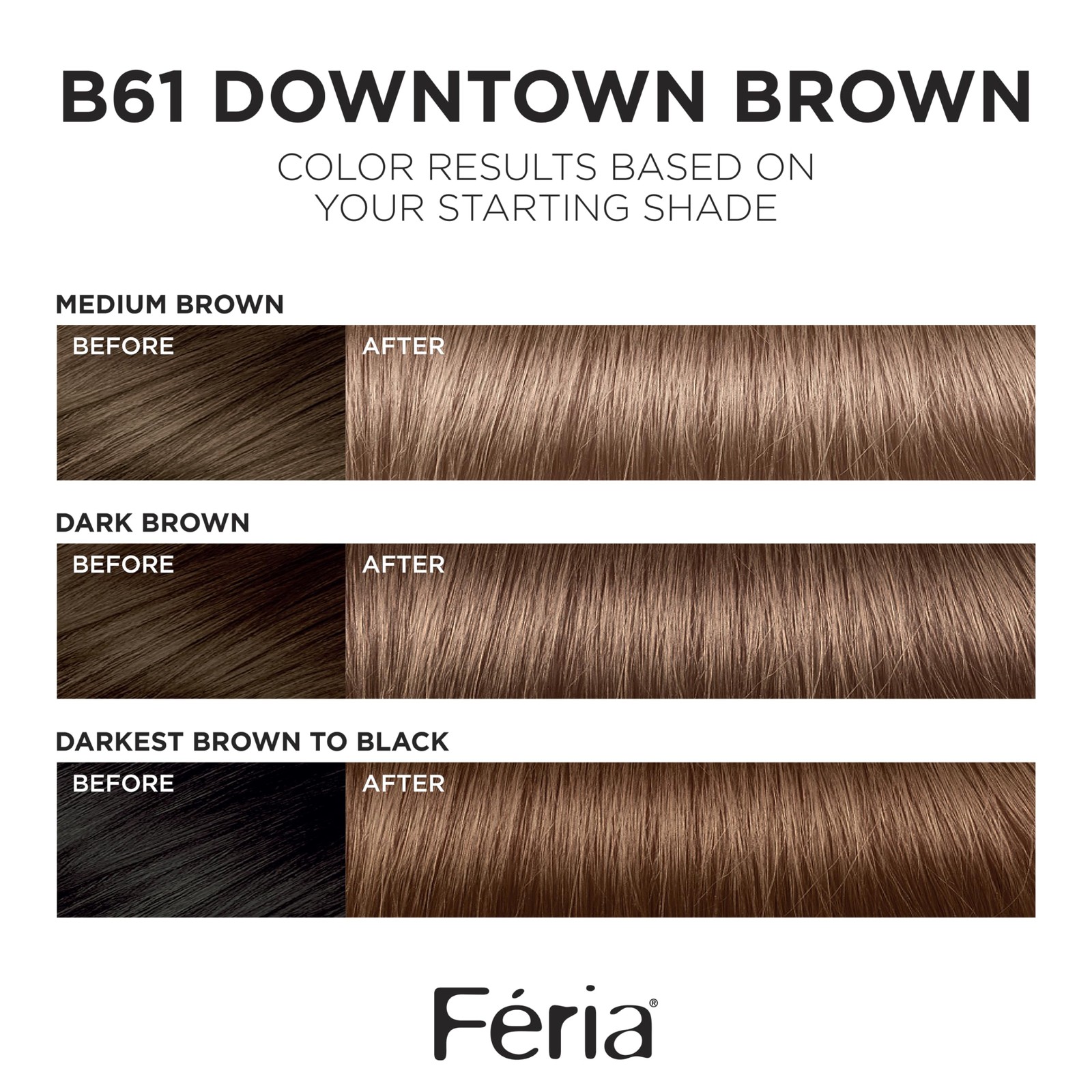 L’Oreal Paris Feria Permanent Hair Color B61 Downtown Brown