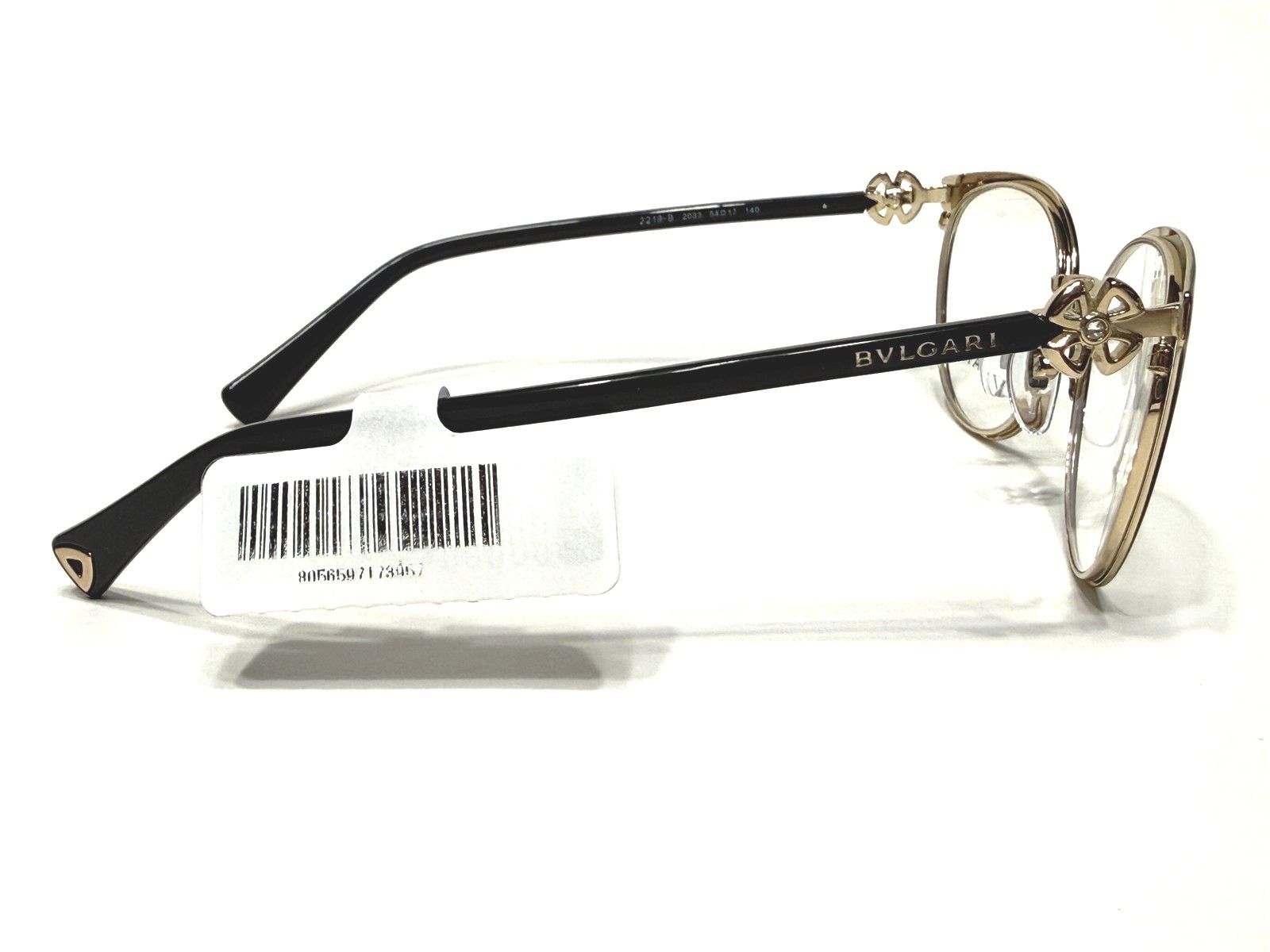 Womens Bvlgari Eyeglasses Frames BV2219B 2033 Black & Gold Oval 54/17~140 NEW