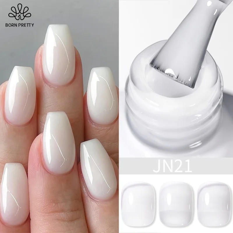 Jelly Nude Gel Nail Polish 10ml Light Pink UV Cure Nail Art DIY US