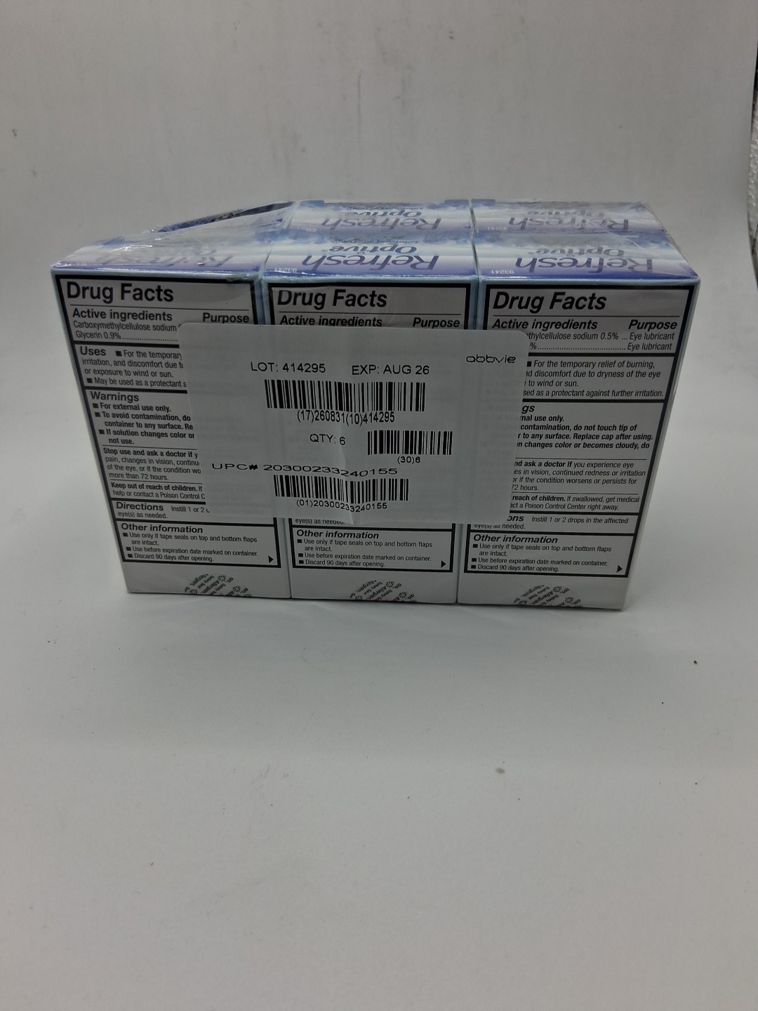 6x REFRESH OPTIVE 0.5 FL OZ EA. EXP:08/2026 LUBRICANT EYE DROPS