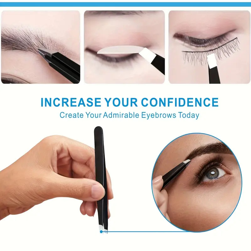 Eyebrow Tweezers Clip 4Piece Hair Beauty Pluckers for Removing Facial Hair
