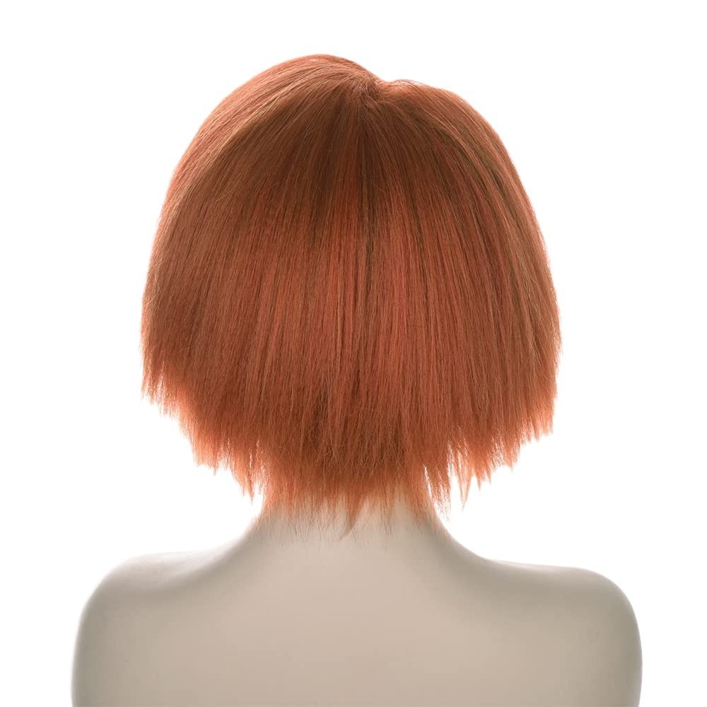 Orange Fluffy Short Hair Full Lace Wig Chucky Child’s Play Cosplay Wig Rose Net