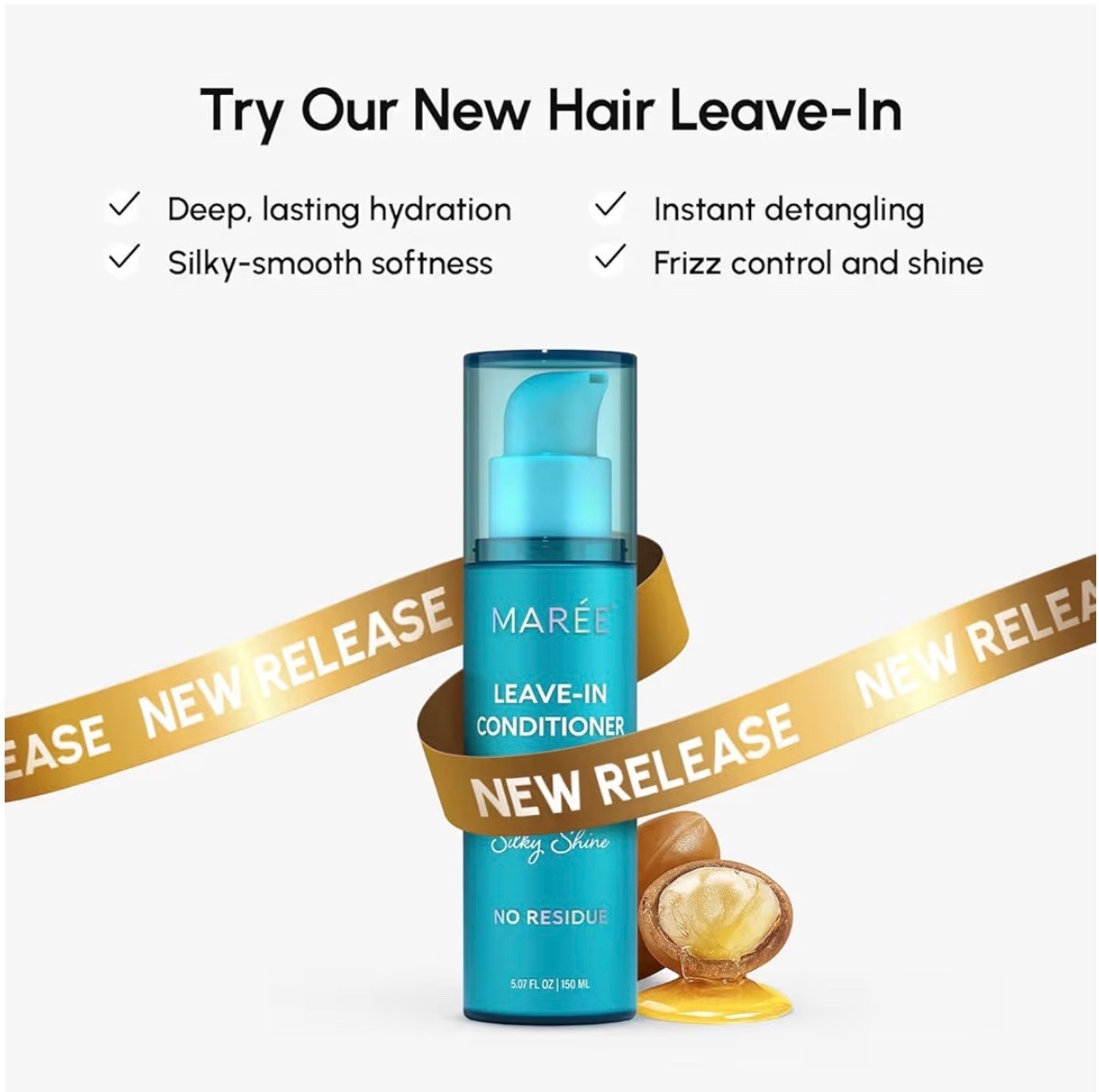 MAREE Hair Oil for Frizzy Hair Repair Serum for Dry and Curly Hair with Vitamins