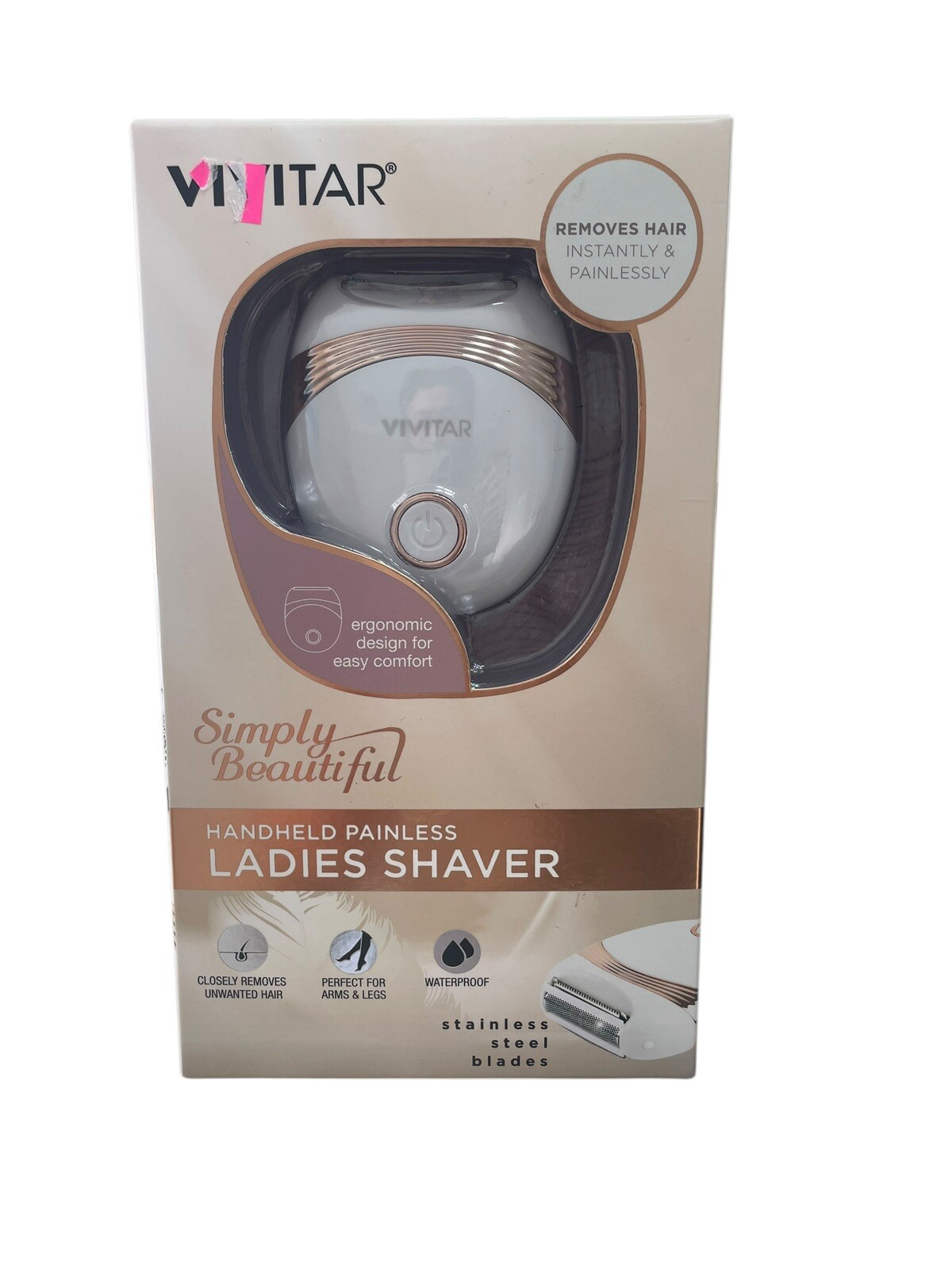 VIVITAR SIMPLY BEAUTIFUL HANDHELD PAINLESS LADIES SHAVER BOXED