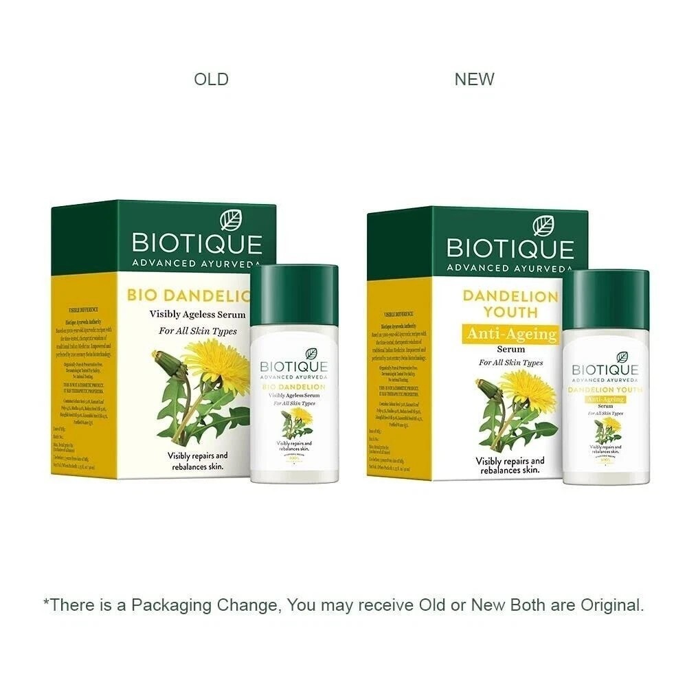 Biotique Dandelion Youth Anti- Ageing Serum For All Skin Types, 40ml