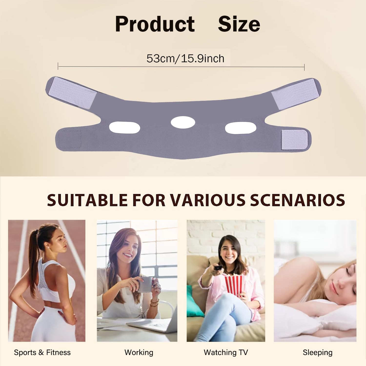 Reusable V Line Face Lifting Belt Anti-Wrinkle Slimming Double Chin Reducer Mask