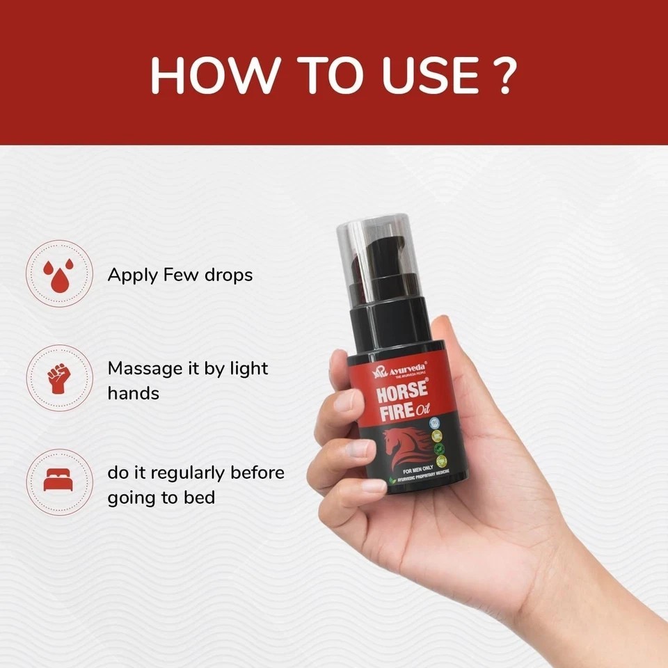 Horse Fire Ayurvedic Massage Oil for Men Blend of Pure and Natural Ingredients