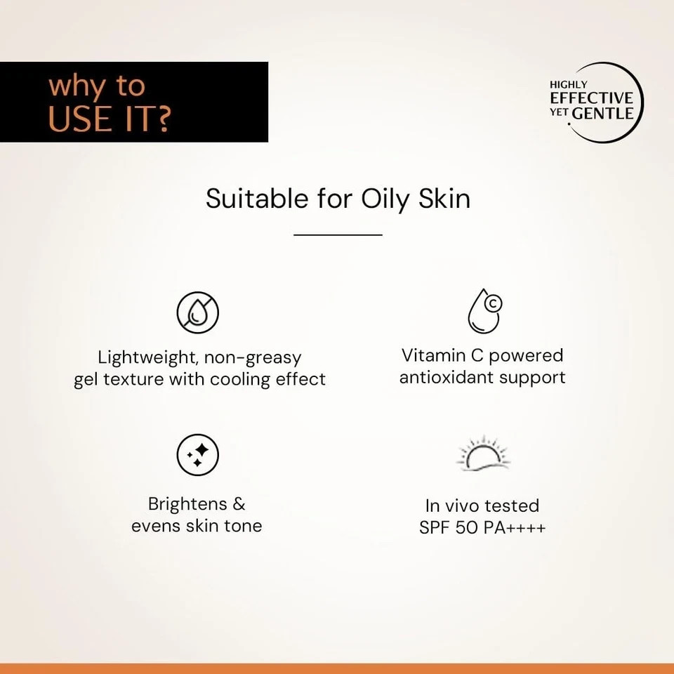 Share Deconstruct 5% Vitamin C Gel Sunscreen for Oily Skin SPF 50 PA++++, 50 g
