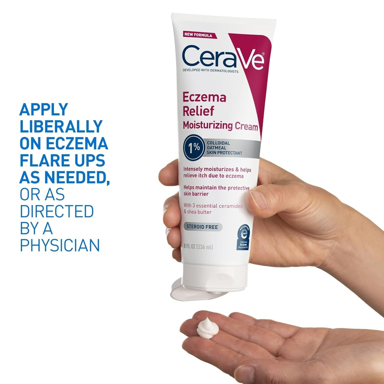 3 PK Cerave Eczema Relief Moisturizing Cream Colloidal Oatmeal, Shea Butter 8oz