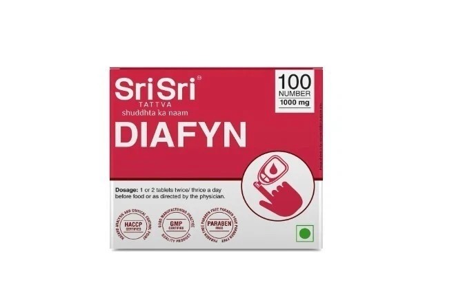 Sri Sri Tattva DIAFYN for Blood Sugar Control, 100 Tablets | 1000 mg