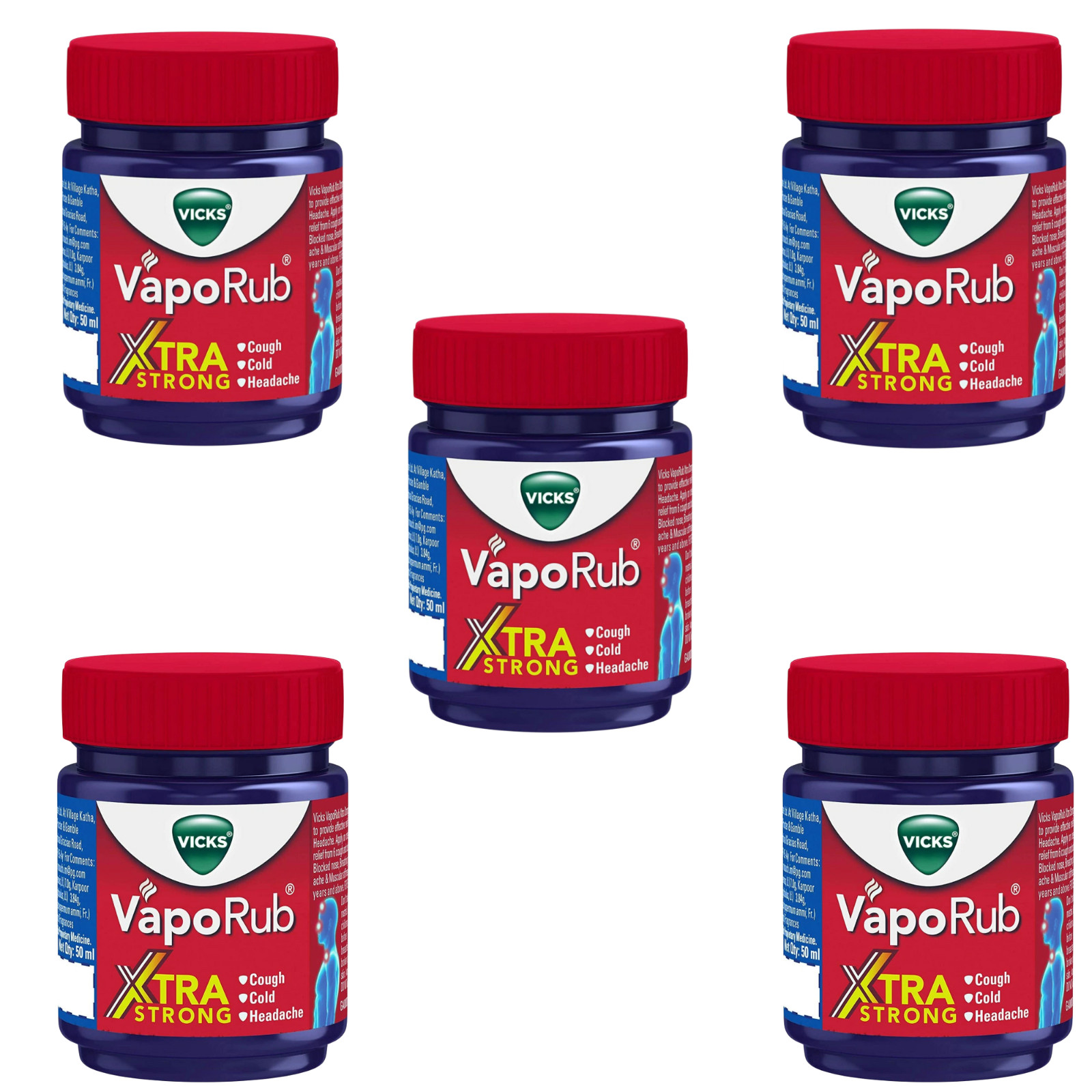 Vicks VapoRub Xtra Strong 50ml Chest Rub Cold Cough Relief Headache Body Ache