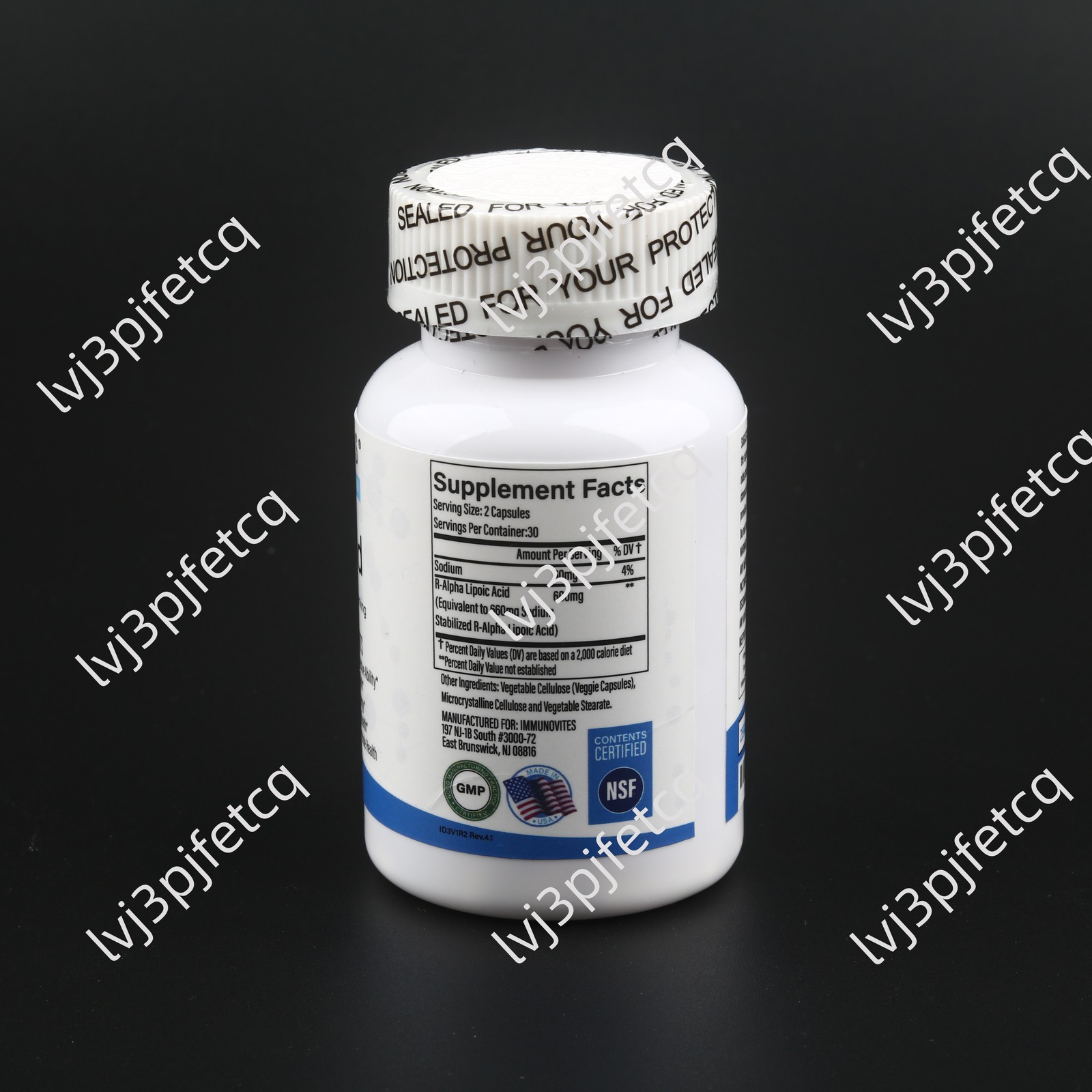 IMMUNOVITES Stabilized R-Alpha Lipoic Acid ((True)) 600mg per Serving ,EXP5/2028