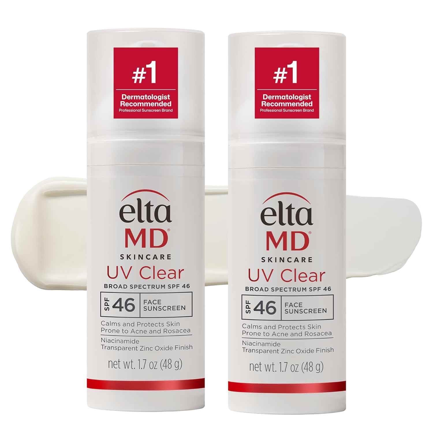 2 PACK UV Clear NON TINTED SPF 46 FACIAL SUNSCREEN 1.7 OZ EXP 03/27 NEW IN BOX
