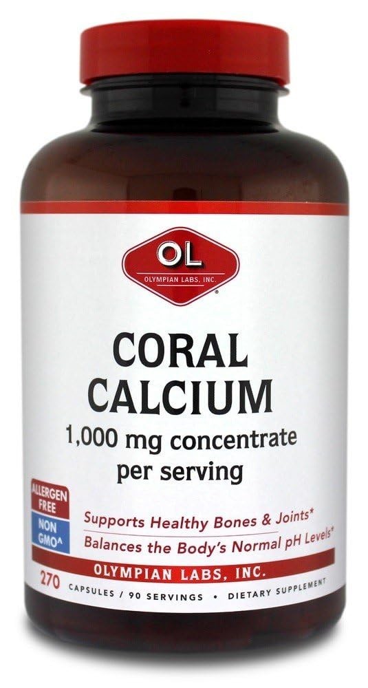 Olympian Labs Coral 1G Per Mg 270 Capsules Supporting Healthy Bones And Joints