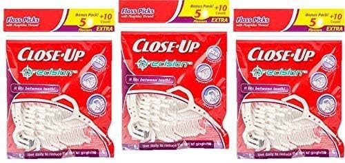 Close-Up Precision Floss Picks 60 Ct, Pack of 3 24 Count (Pack 3), White