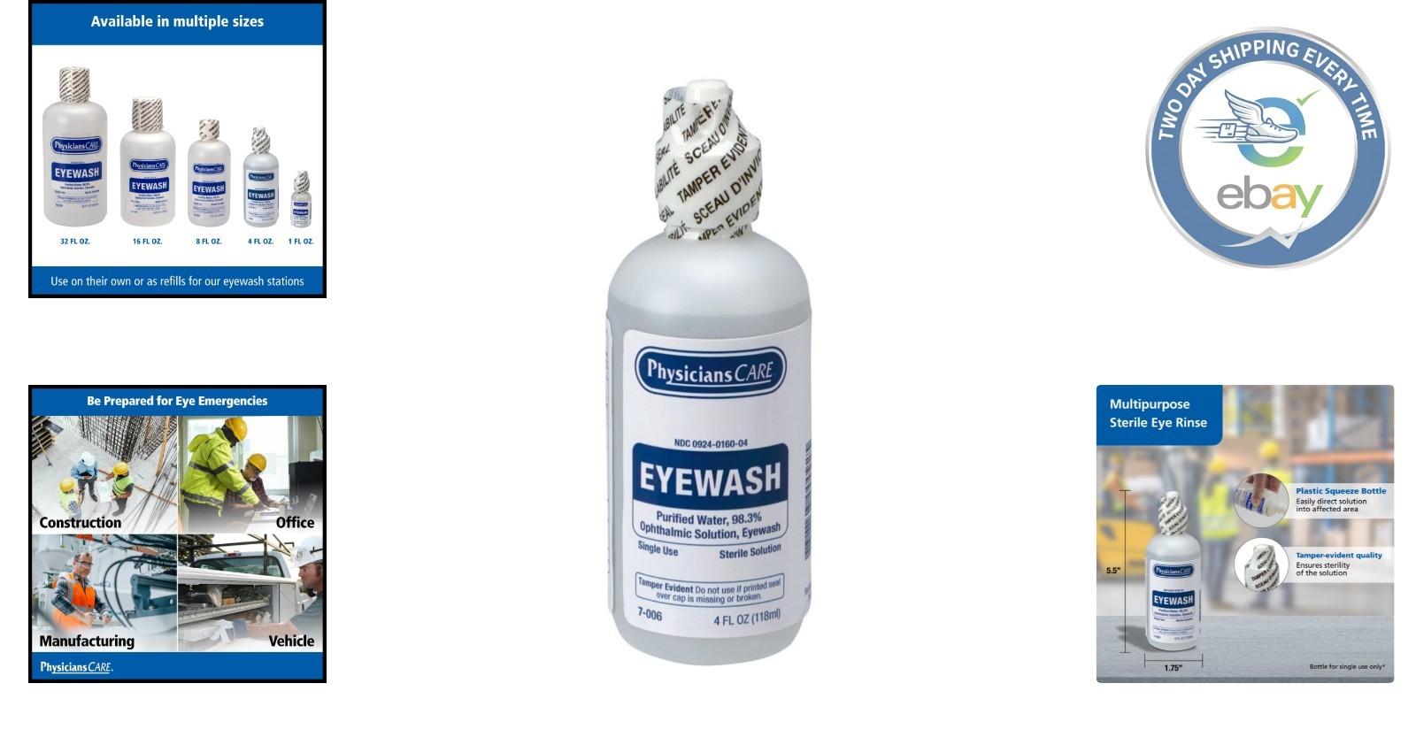 First Aid Only Eye Wash Solution 4oz – Sterile Irrigation for Emergency Relief