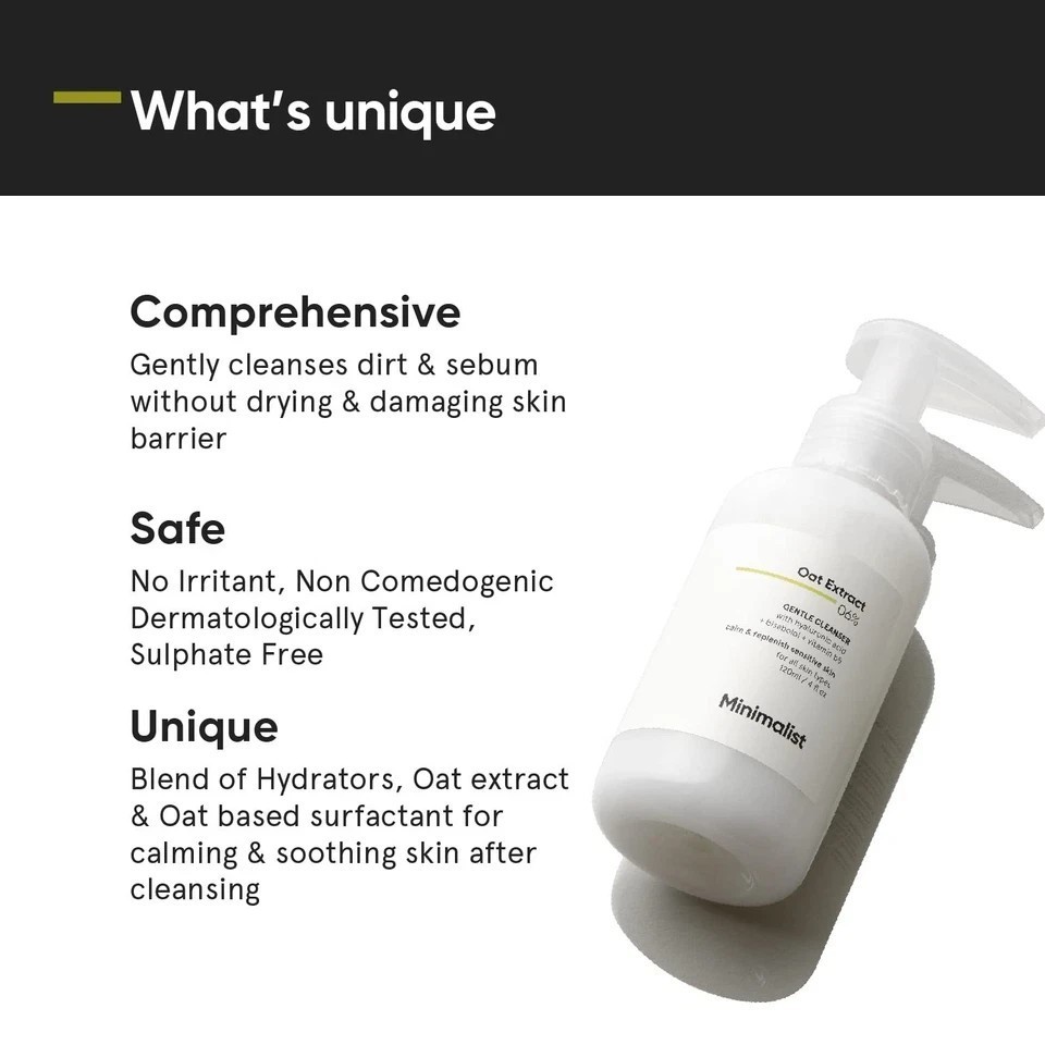 Minimalist Gentle Cleanser 6% Oat Extract 120ml