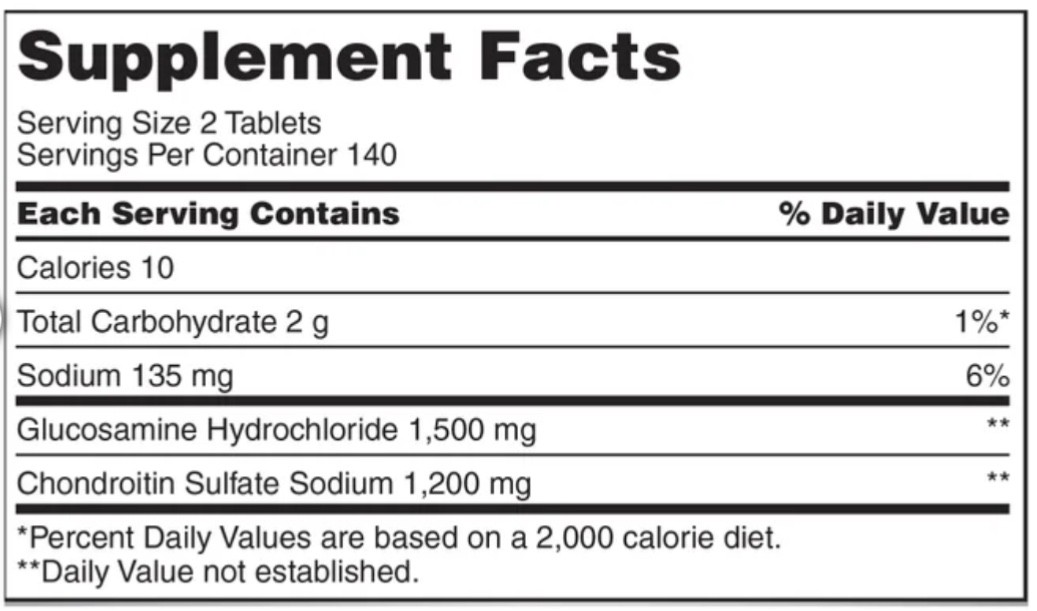 2 X Kirkland Glucosamine 1500mg Chondroitin 1200mg Tablets 280ct EXP 12/2029