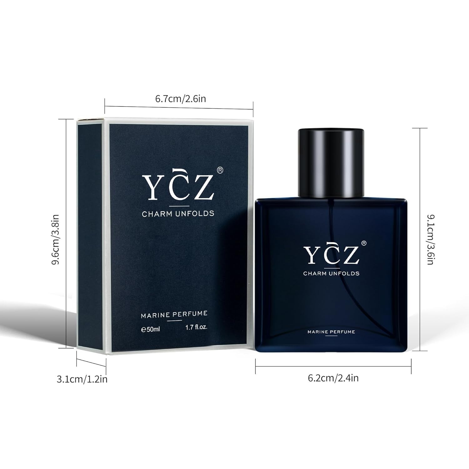 Ycz Charm Unfolds Marine Perfume for Men Long Lasting Fragrance Gift 1.7oz(50ml)