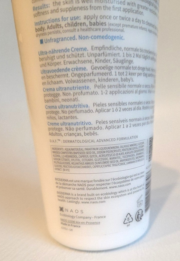 New BIODERMA Atoderm Ultra-Nourishing Cream 500mL 16.9 fl oz Exp 01/2025