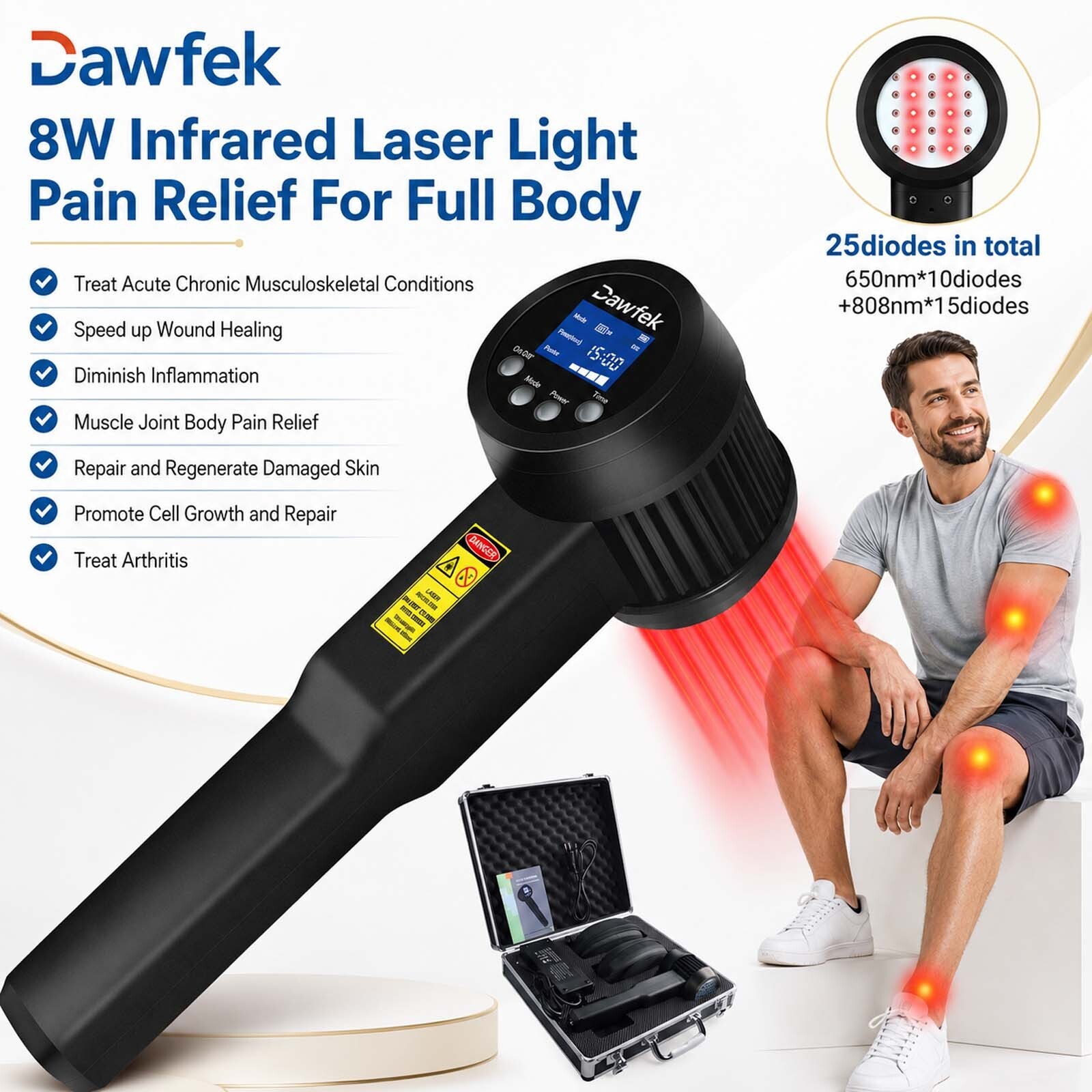 8W Cold Laser Class 4 Laser Therapy Pain Relief Arthritis Knee Joint Swelling