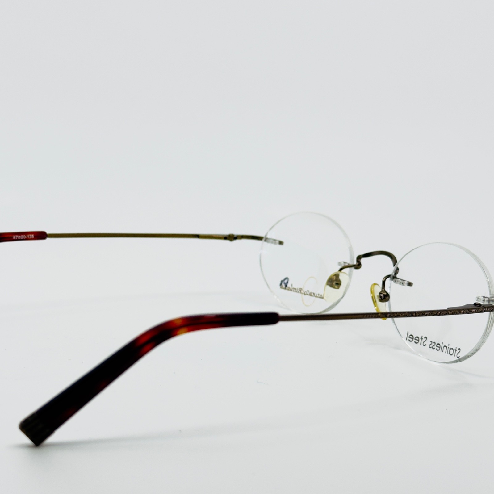 NEW NATURALLY RIMLESS NR-143 BRZ Bronze Rimless Eyeglasses N/A-20-135 B:N/A