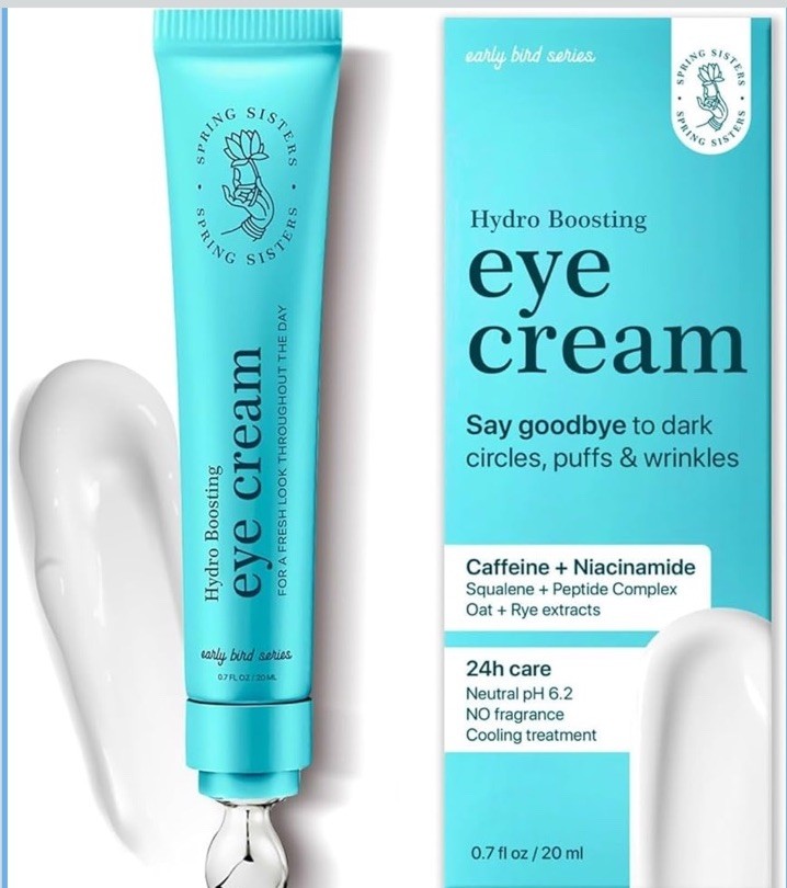 Spring Sisters Hydro Boosting Eye Cream 20ml Caffeine Niacinamide Dark Circles
