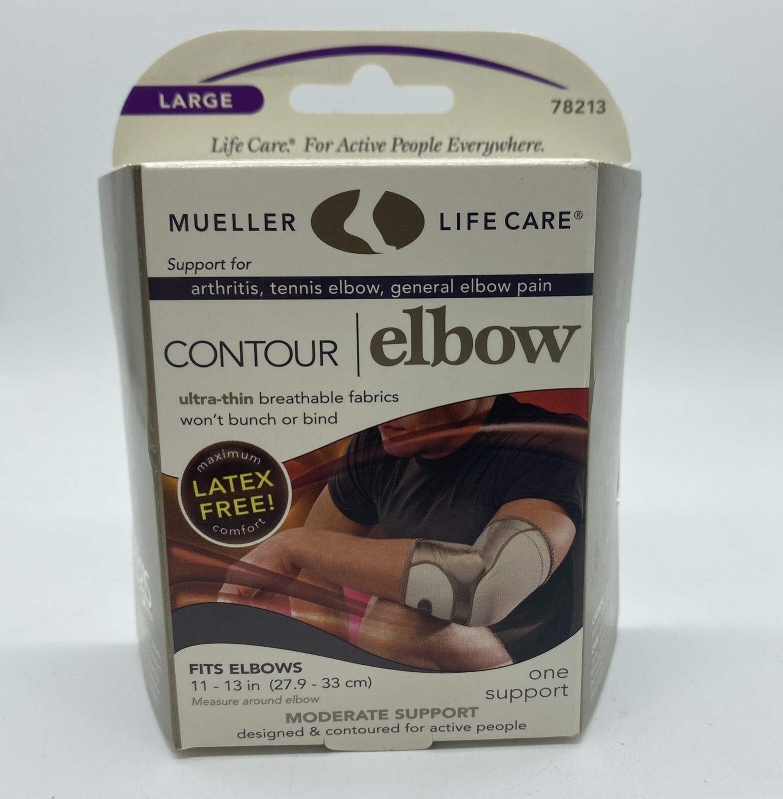New Mueller Lifecare Contour Elbow Support Large 11-13 In. Beige