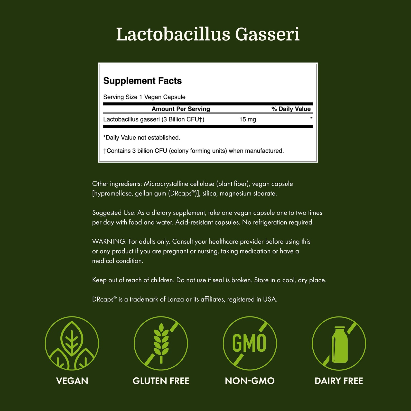 Swanson Lactobacillus Gasseri Probiotic for Adults 60 Count (Pack of 1)