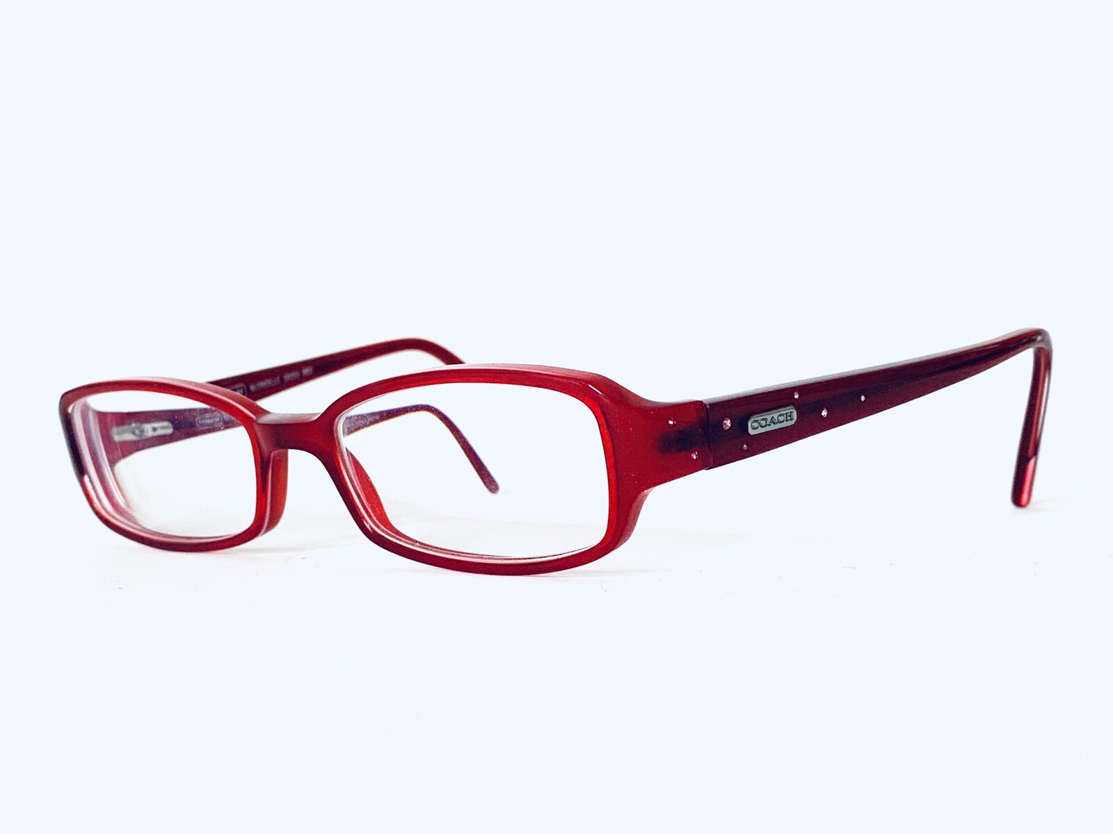 Coach Red Clear Rectangular Glasses W Flex Temple Blondelle 2033 47 16 130