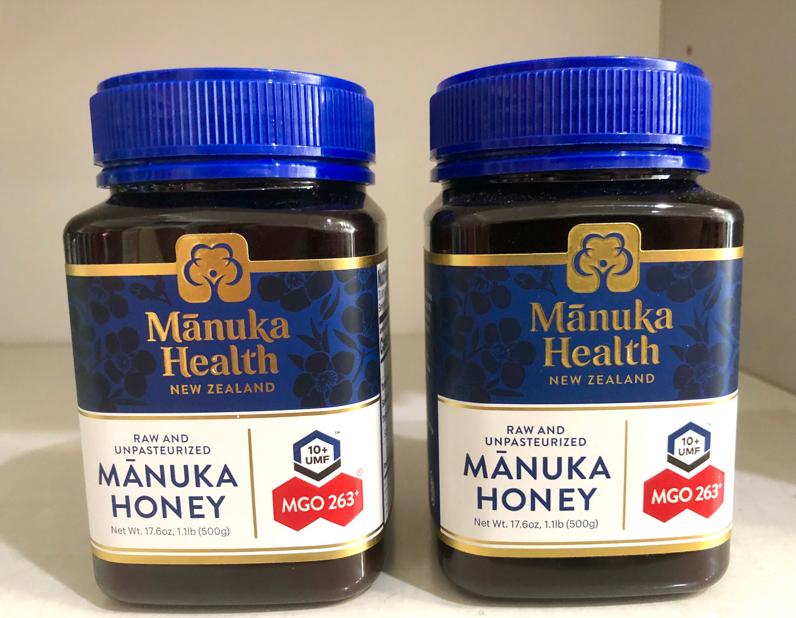 Manuka Honey 500g MGO 263+, UMF 10+, 100% Pure New Zealand Raw Honey (2 Pack)