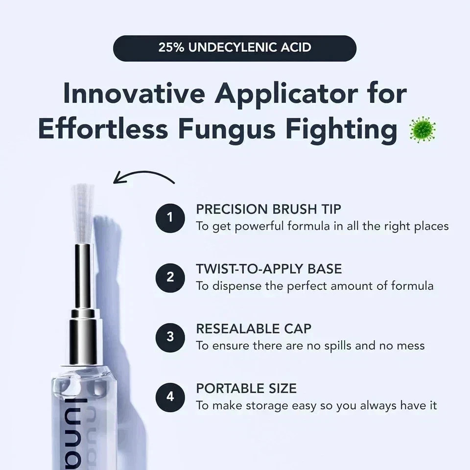 Lunavia Antifungal Pen, 25% Undecylenic Acid – Toenail Fungus Treatment, 3 Pack