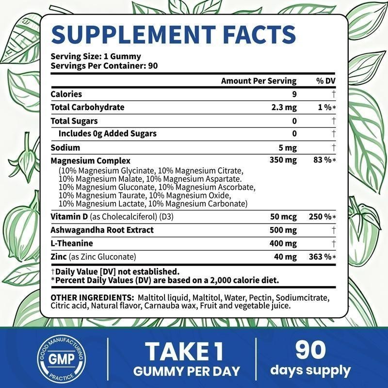 NEW 14-in-1 Magnesium Gummies – with Ashwagandha, L-Theanine, Vitamin D3 & Zinc