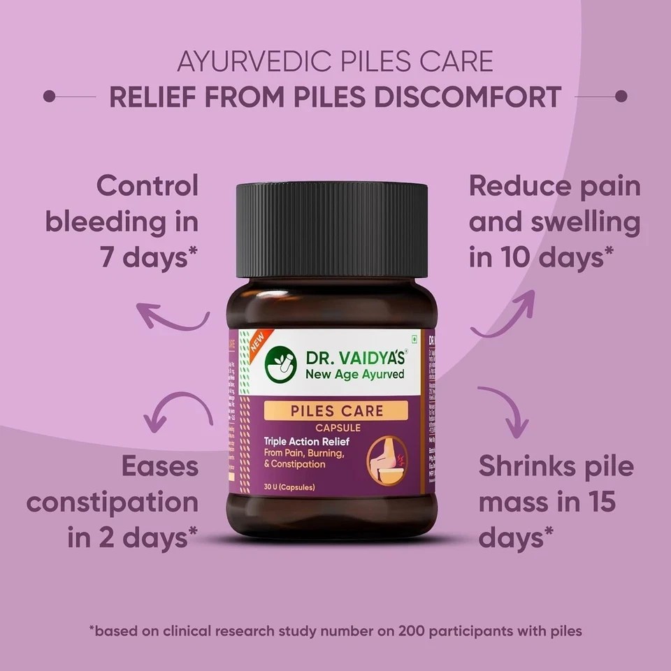 Dr. Vaidya Piles Care Capsules | 30 Capsules, Pack of 1