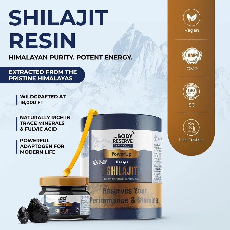 The Body Reserve Shilajit Shilajeet Resin 500mg/Serving For Men 20gm