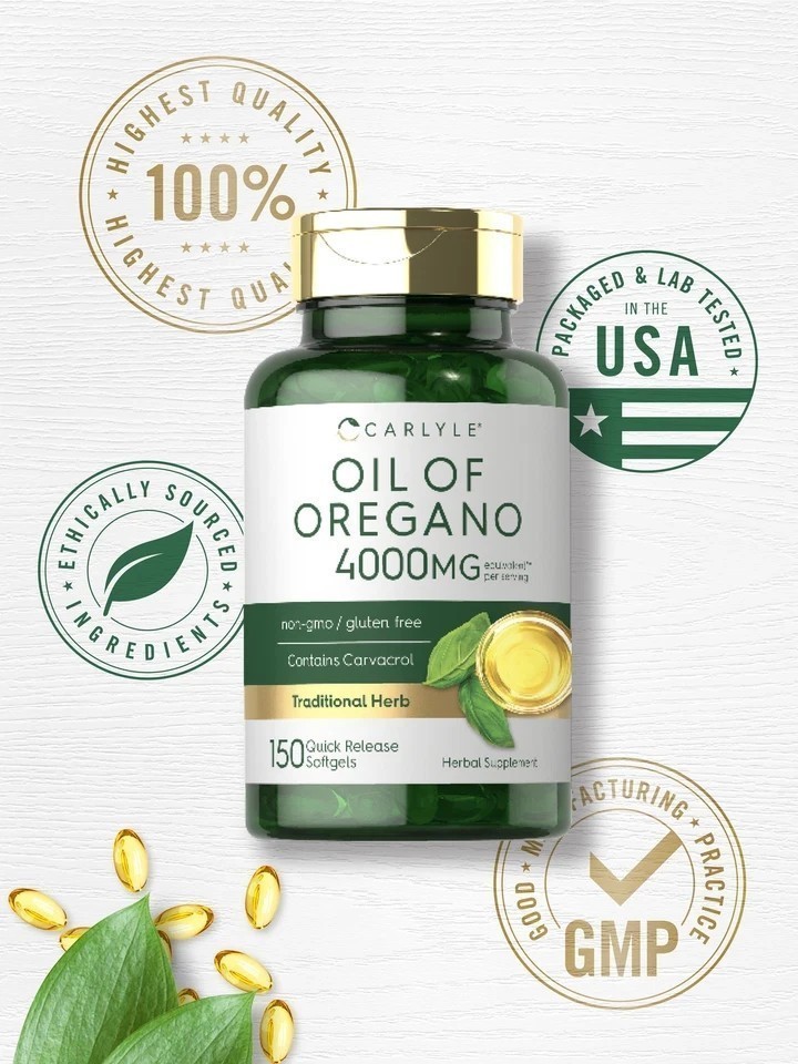 NEW Oregano Oil 4000 mg 150 Softgel Capsules | Contains Carvacrol