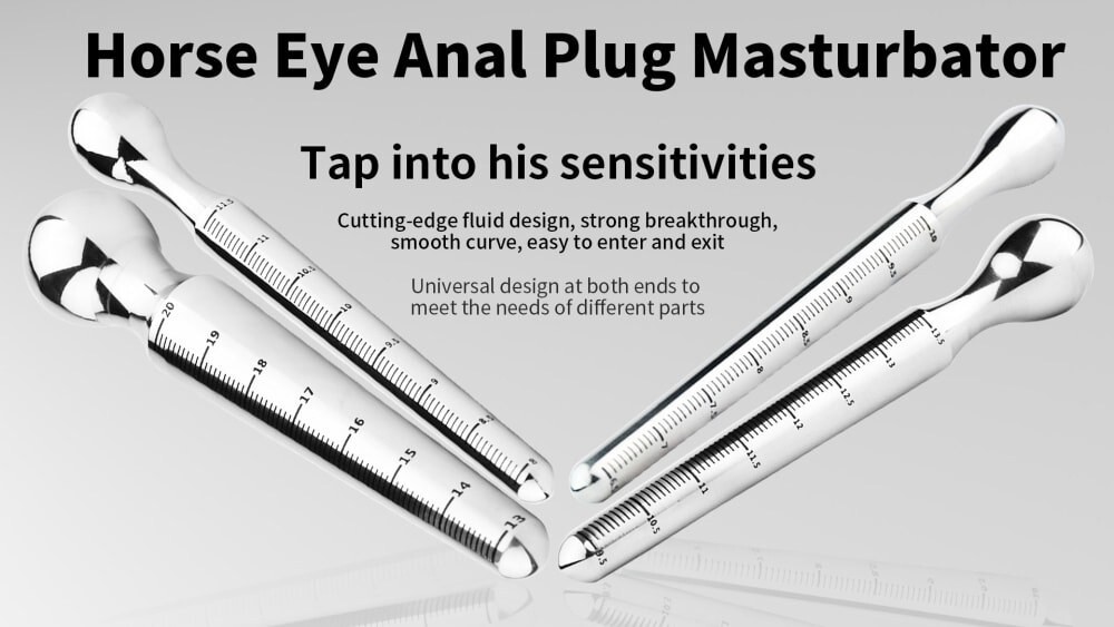 FRRK Stainless Steel Penis Plug Urethral Sounding Dilator Penis Stretcher M L XL