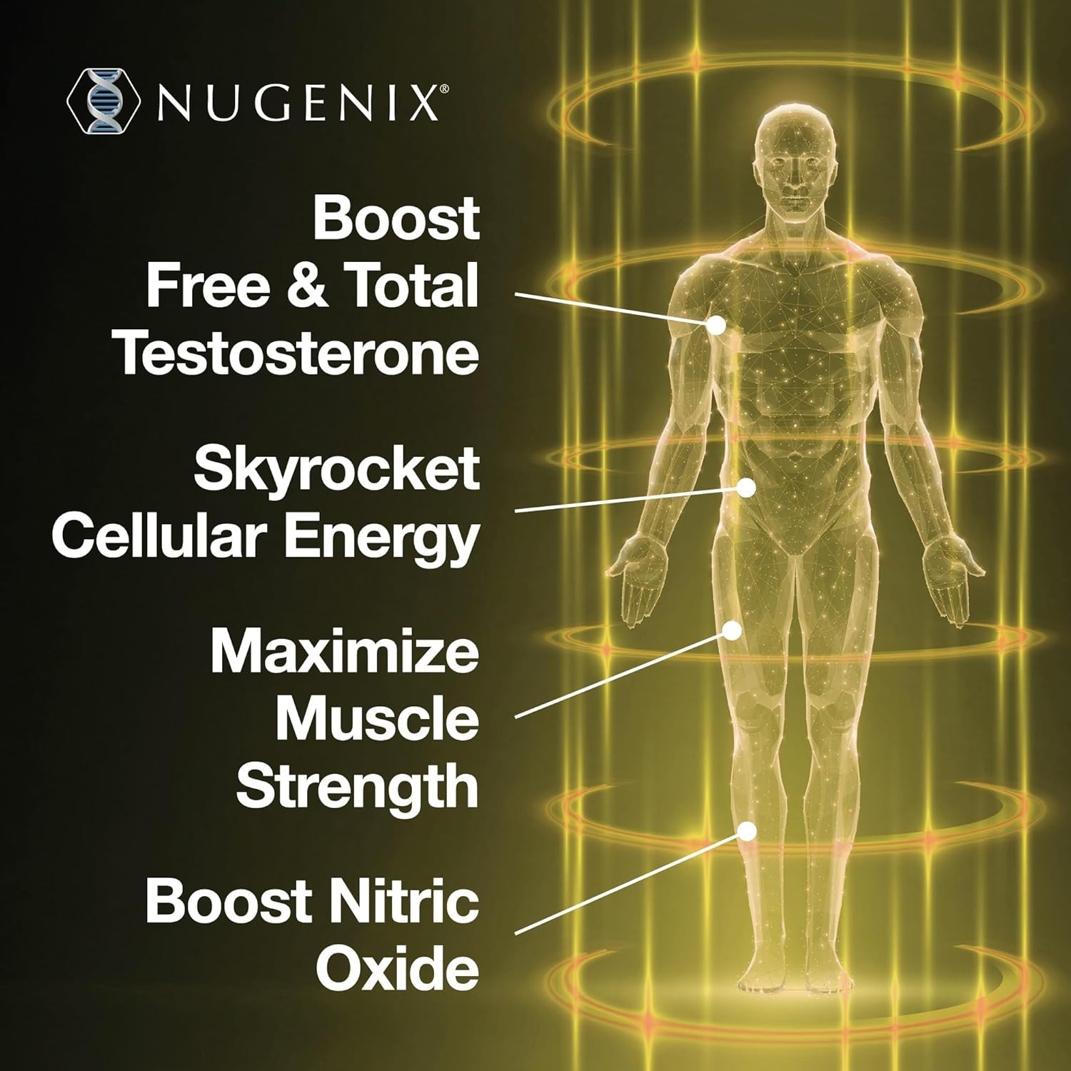 Nugenix Total-T2 Testosterone Booster and Nitric Oxide Booster for Men 90 Caps