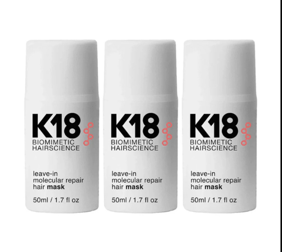 3 Pack K18 Leave In Molecular Repair Hair Mask Biomimetic Hairscience 50 ml
