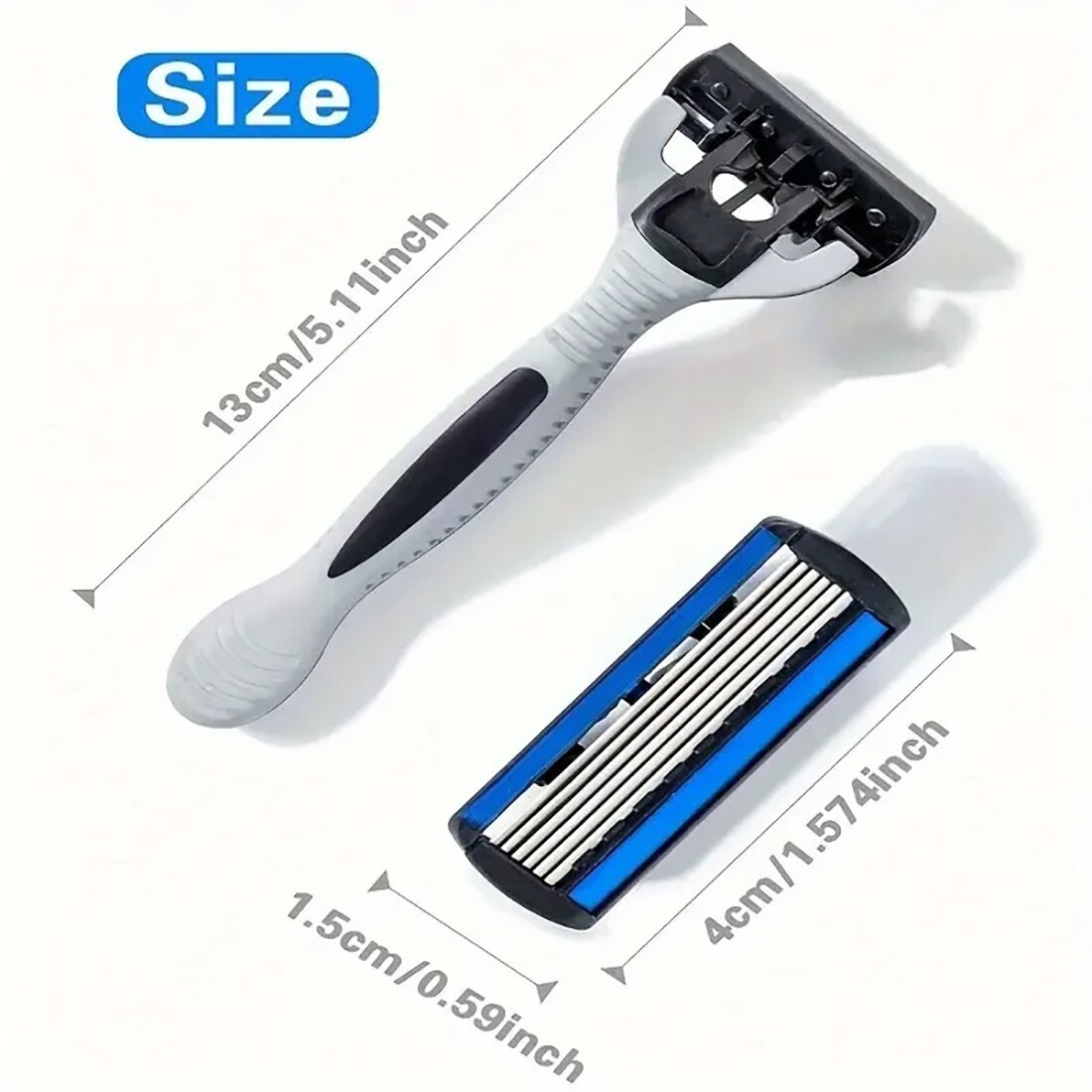 24 Stainless Steel 6 Blade Shaving Disposable Razors with 2 Handles for Men