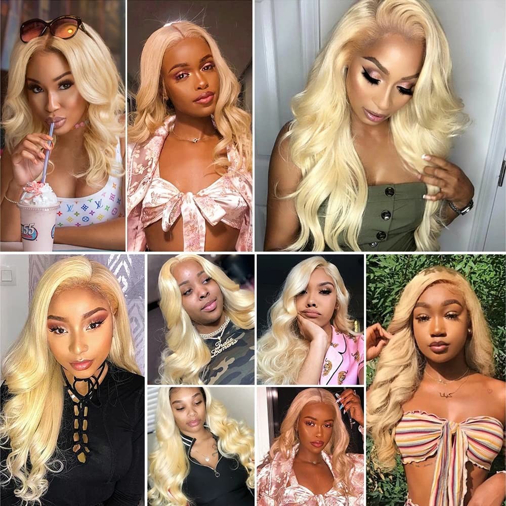Younghann Color 613 Bundles Human Hair Blonde Body Wave Bundles 20 22 24 Inch