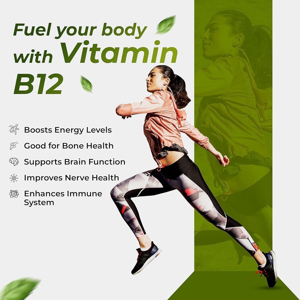 Health Veda Organics Plant Based Vitamin B-12 – Boost Energy Level – 60 Caps