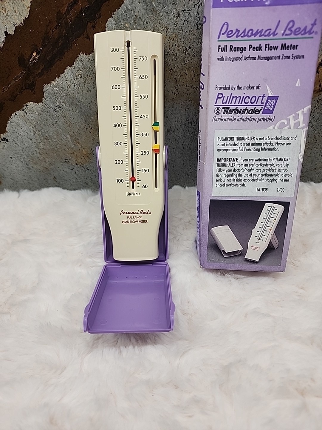 Vintage Pulmicort Full Range Peak Flow Meter with Original Box and Instructions