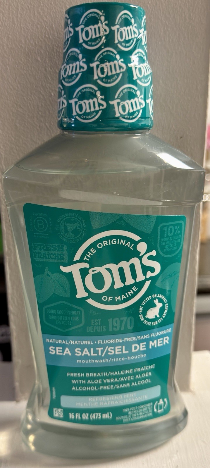 Toms Of Maine, Mouthwash Sea Salt Mint, 16 Fl Oz