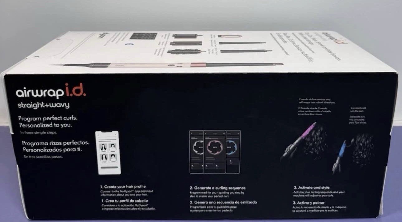 Dyson Airwrap i.d. straight+wavy Multi Styler 1.6in Bluetooth Ceramic Pink Black