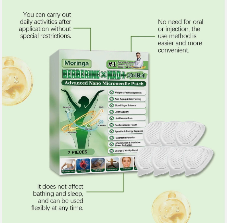 50% OFF Moringa Berberine x NAD+ 10-in-1 Advanced Nano Microneedle Patches New**