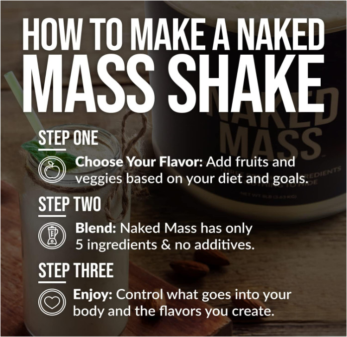 NAKED Vanilla Mass Weight Gainer Protein Powder, 8 lb, 11 Servings